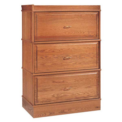 Hale Heritage Barrister 3 Drawer Wood Lateral File Cabinet In