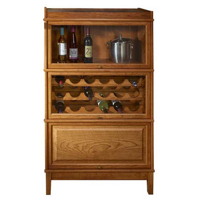 Hale Heritage Barrister Solid Wood Bookcase Wine Cabinet In Walnut