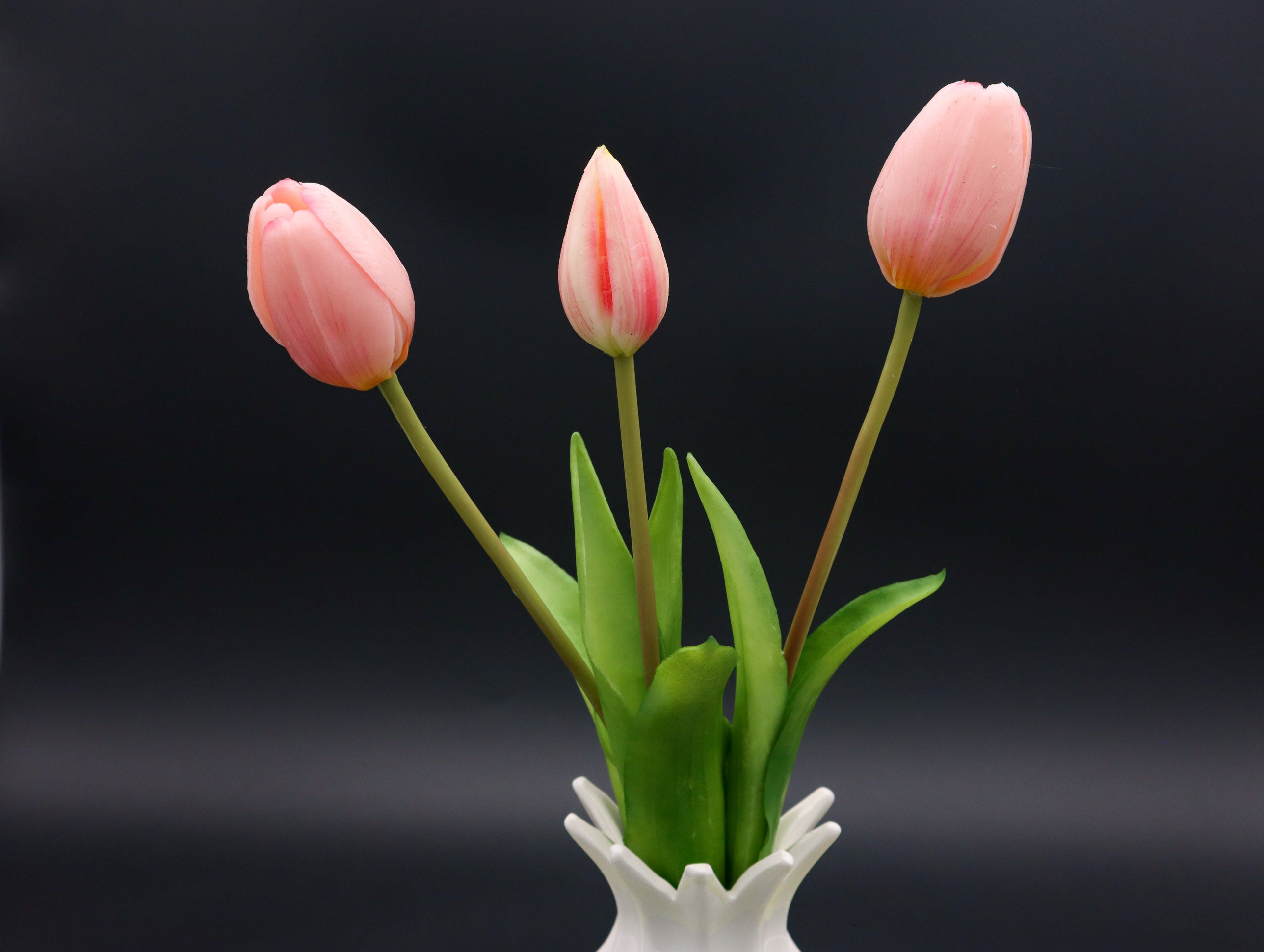 3 Tulpen in Hellrosa mit Real Touch Effekt 39 cm