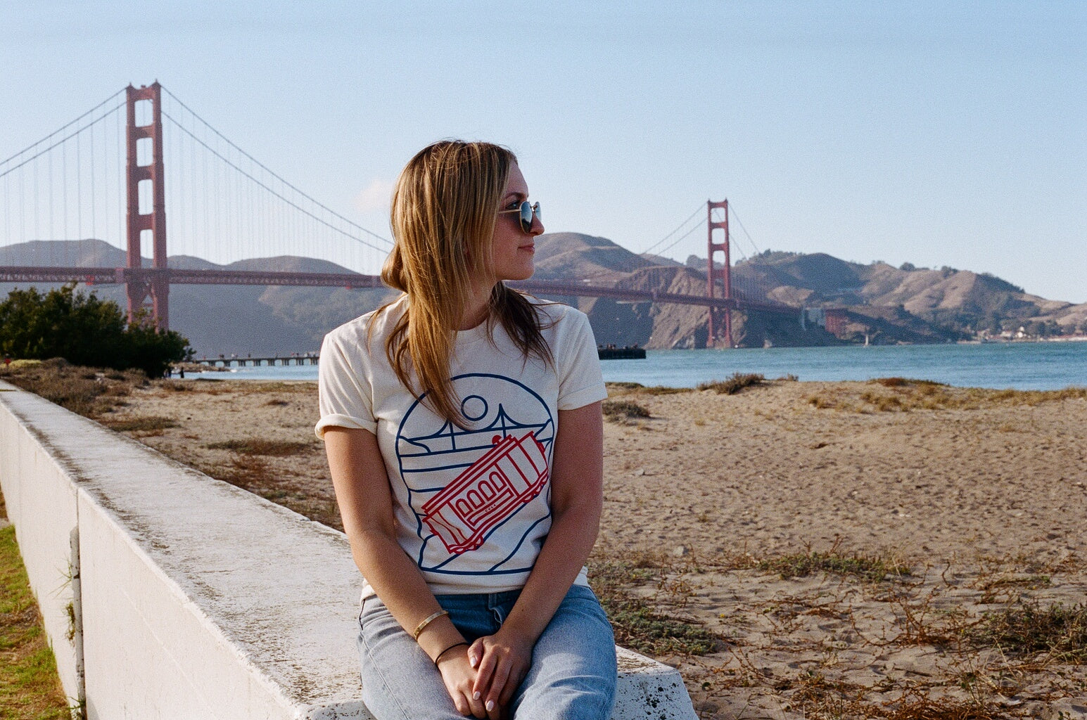 culk cable car t-shirt golden gate bridge san francisco crissy field