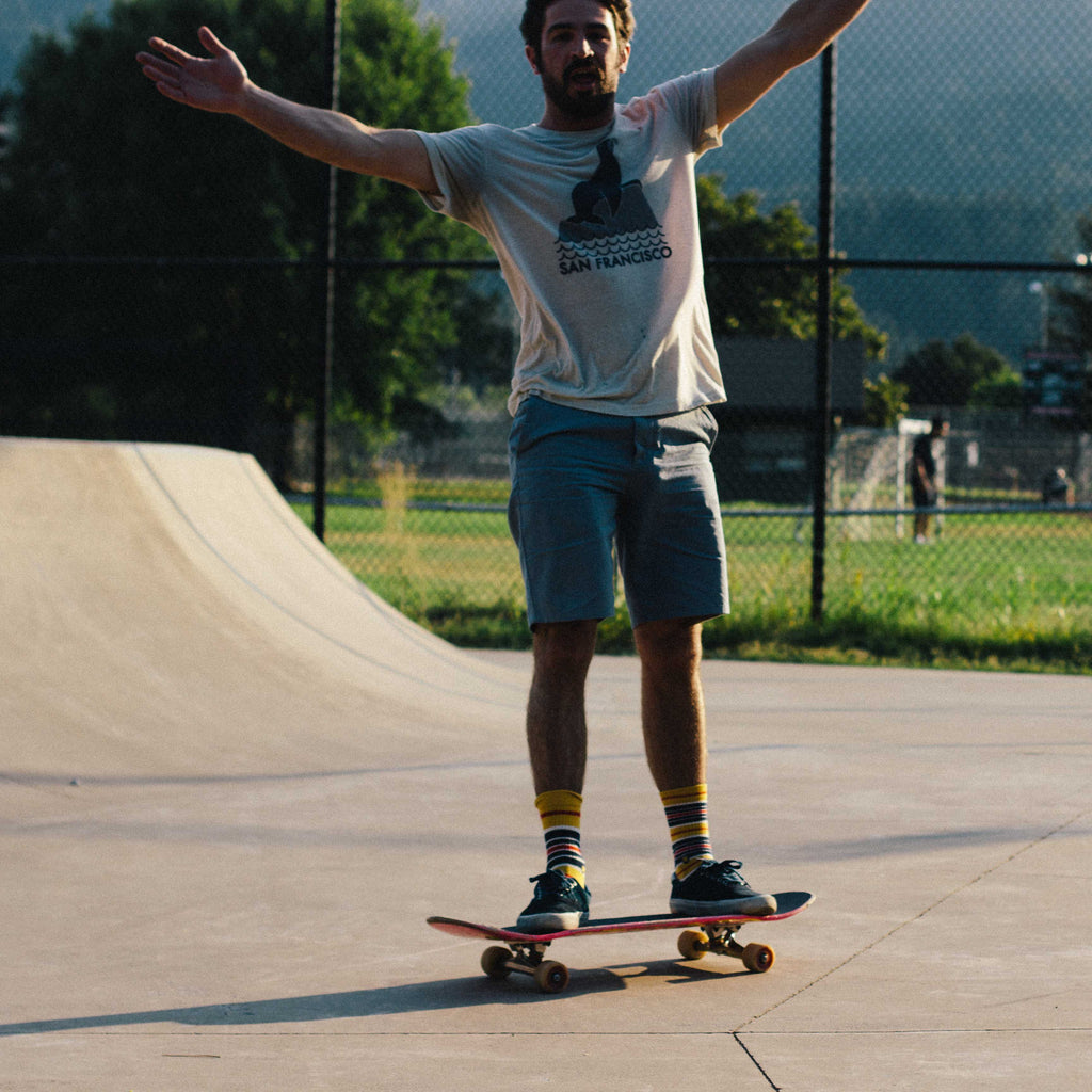 Skatboarder at skatepark.