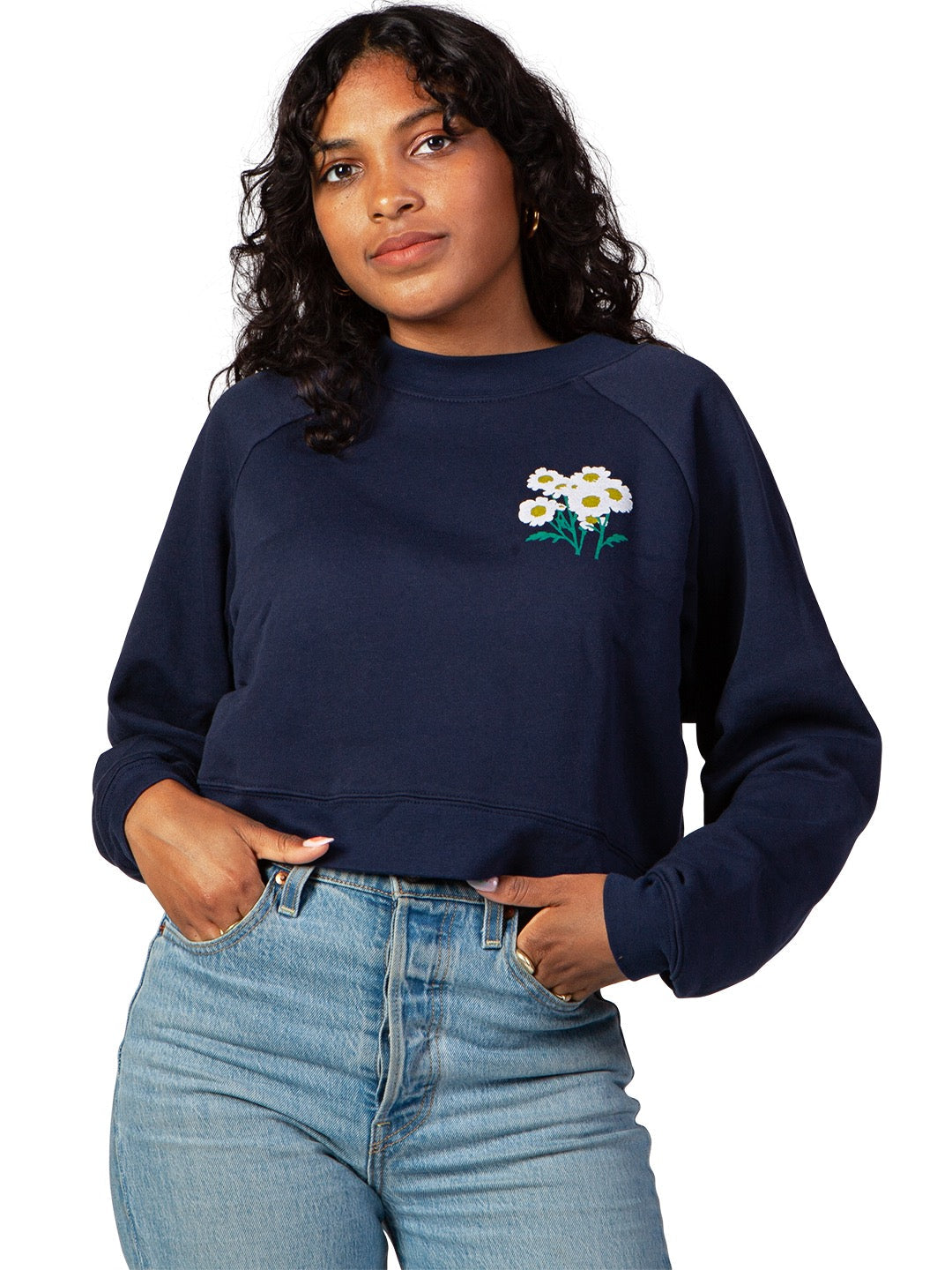 Patch Ya Later Strawberry Women's Cropped Crewneck Sweatshirt