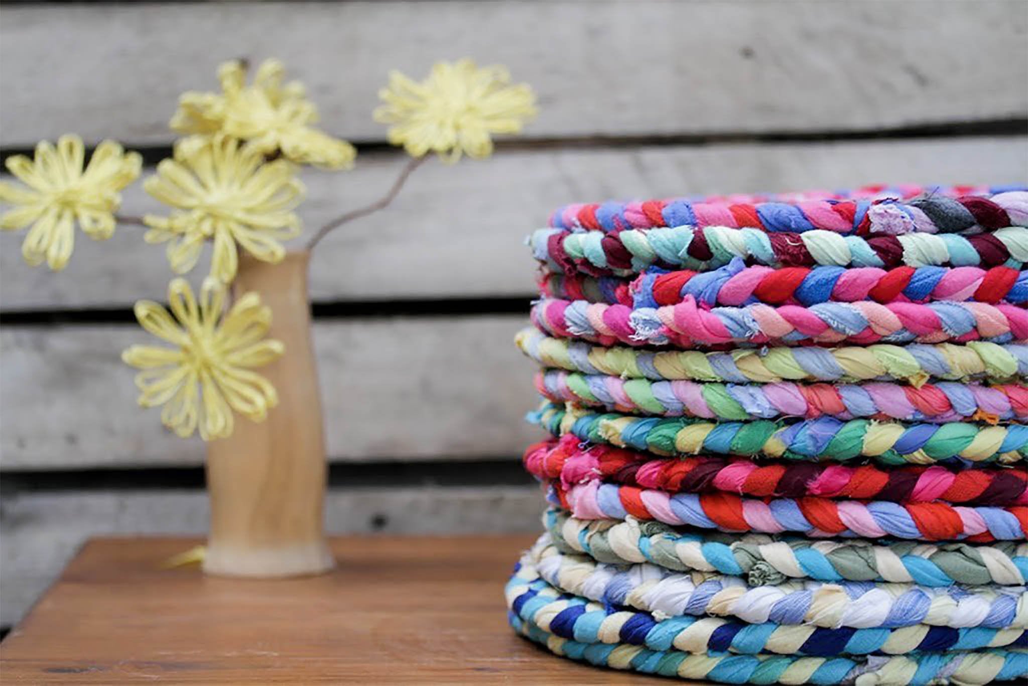Trivets from Haiti Braided Cotton Jesus' Economy