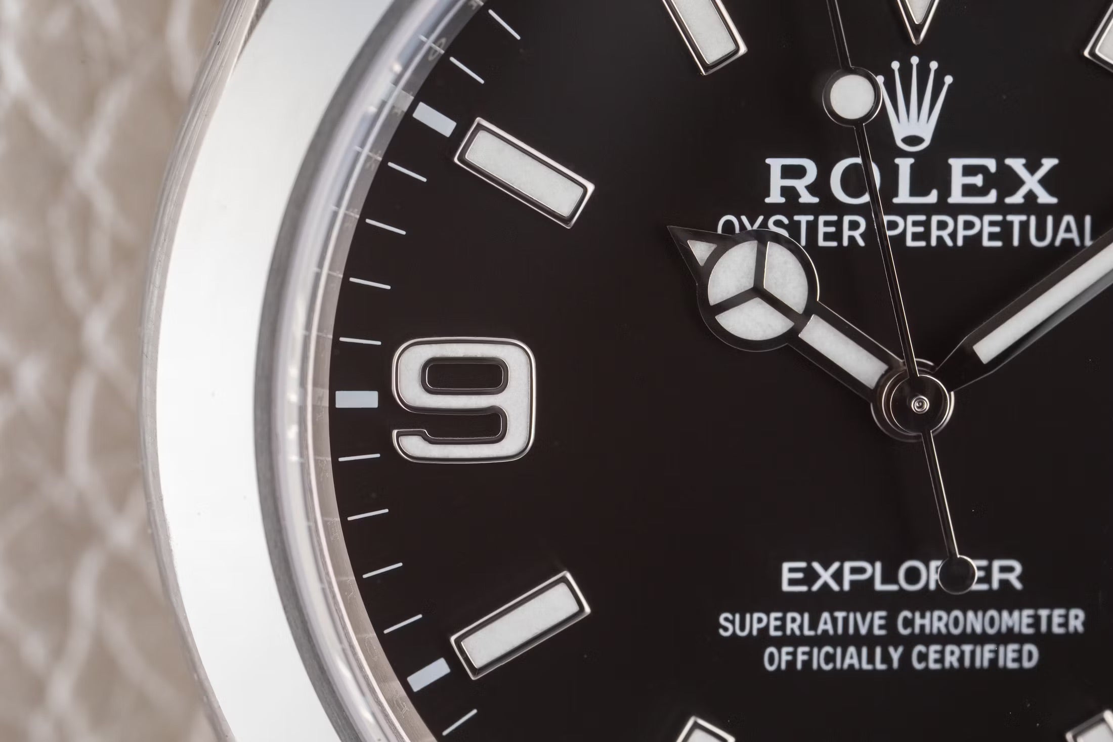 Rolex Explorer 214270 Dial closeup