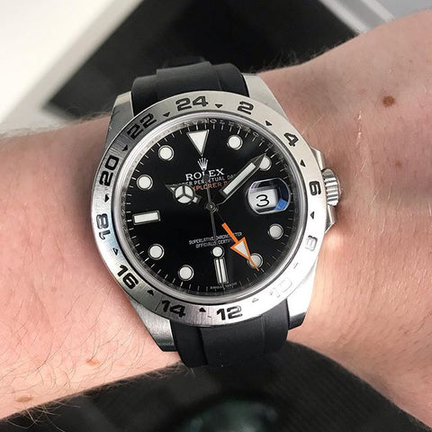 rolex explorer ii with rubber strap