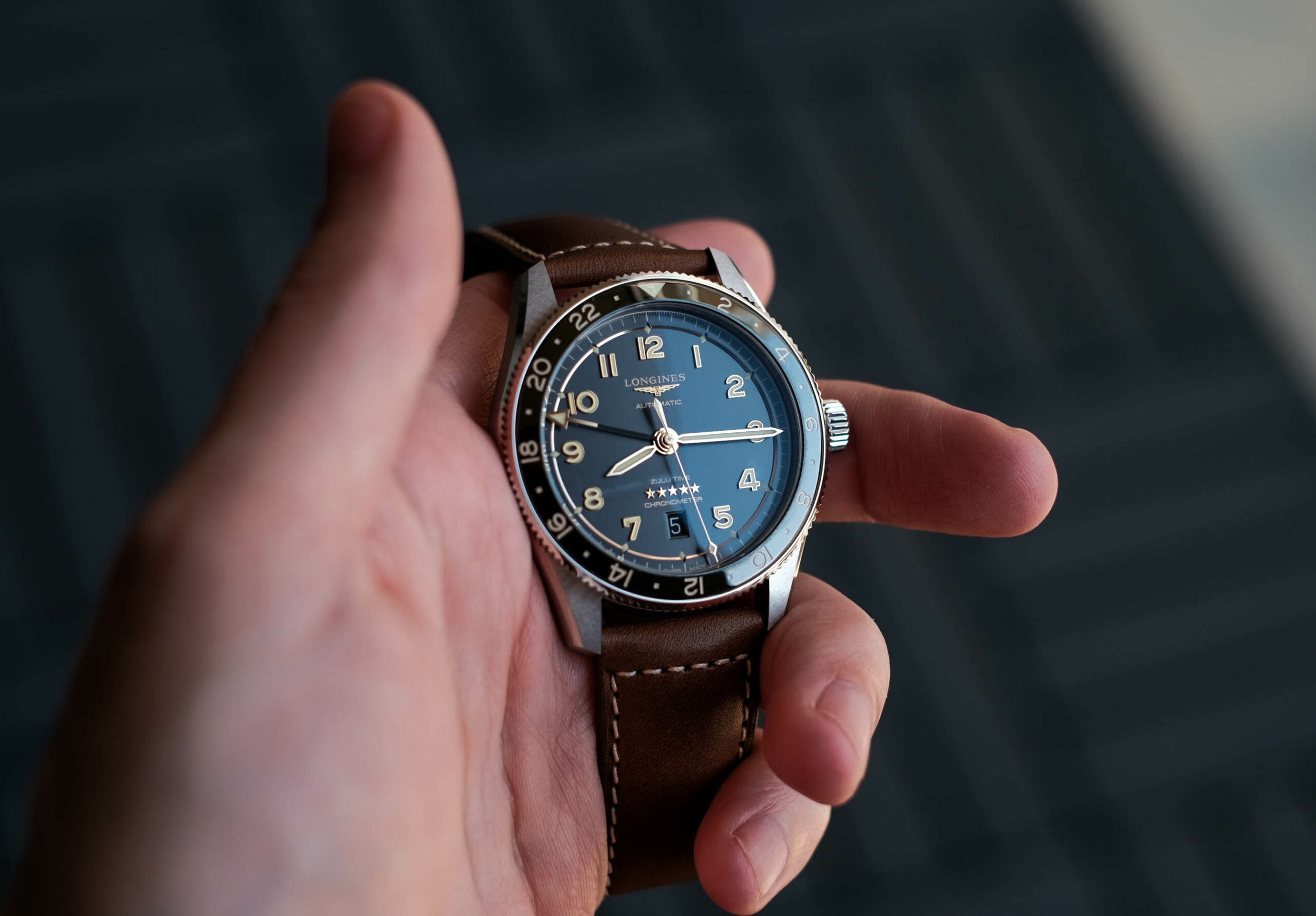 Longines Spirit Zulu Time in hand
