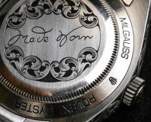 made worn engraved rolex watch