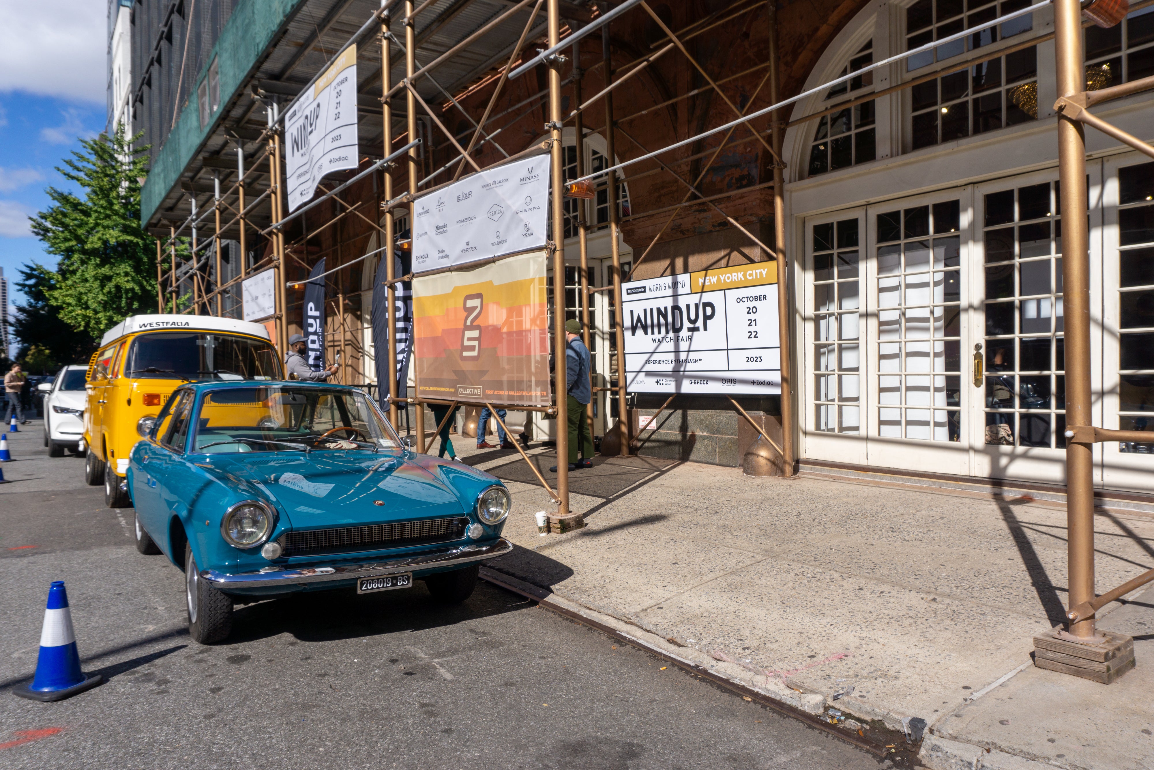 Vintage Cars Parked Outside of Windup Watch Fair