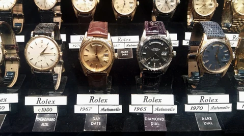 rolex watches on display