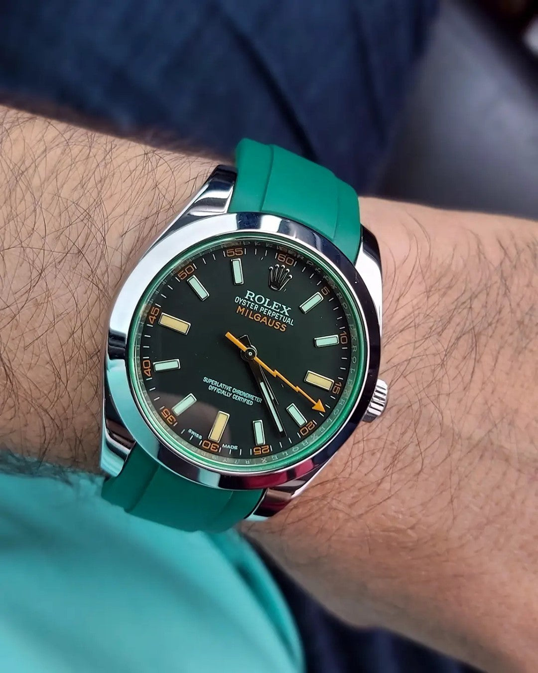 Rolex milgauss clearance rubber strap