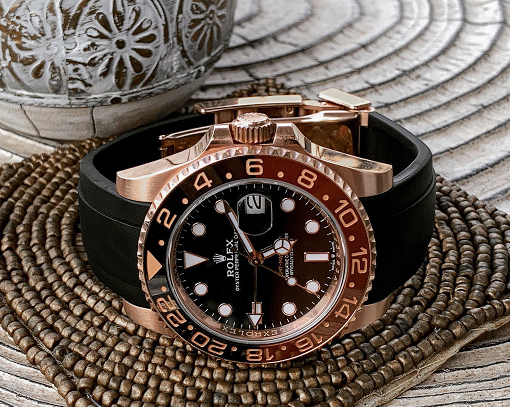 rolex root beer rubber strap