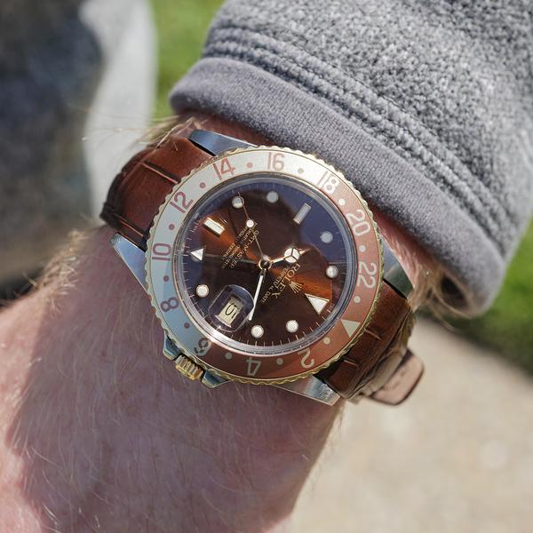 rolex root beer leather strap