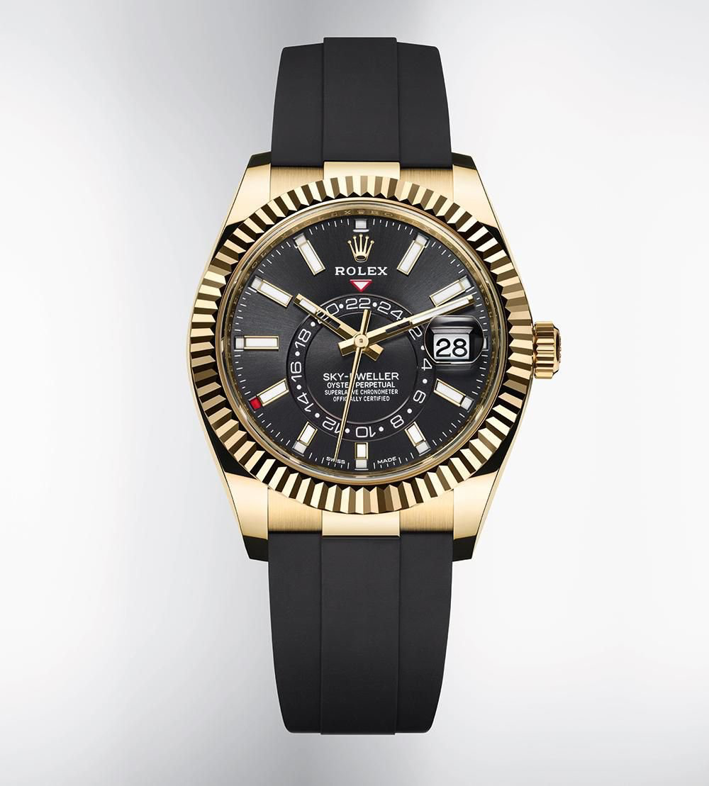 rolex 2021 sky dweller on rubber strap