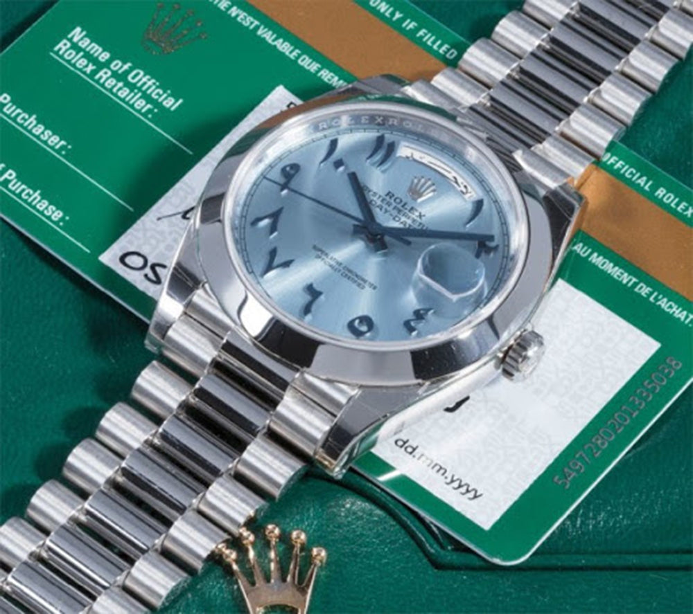 Jayz Rolex Day Date Arabic Blue Dial 