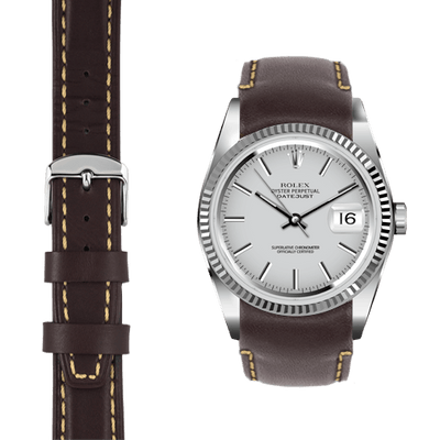 rolex datejust 41 on leather strap
