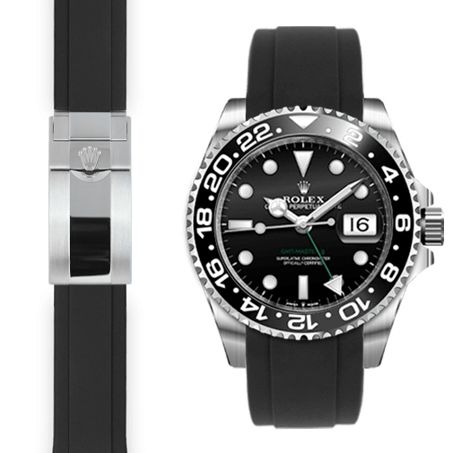 Curved End Rubber Strap for Rolex GMT Master II Ceramic Watch - Everest  Horology Products