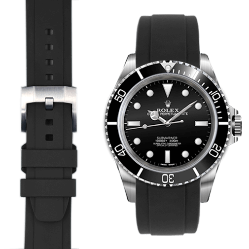 Curved End Rubber Strap for Rolex Submariner No-Date with Tang Buckle - Everest Bands product image