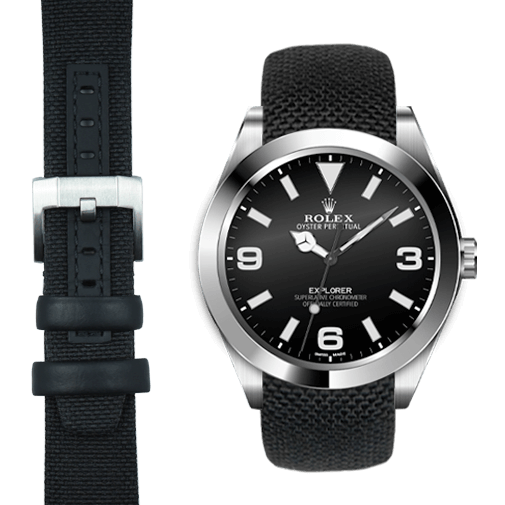 rolex black strap watch