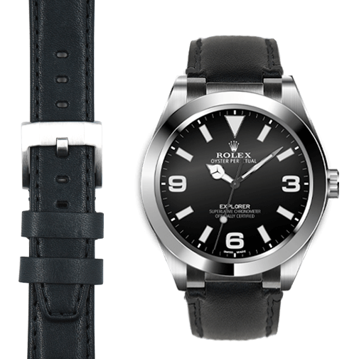 rolex explorer 1 with leather strap