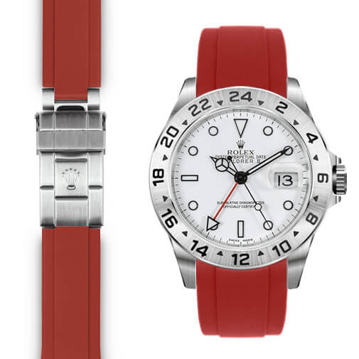 rolex red rubber strap