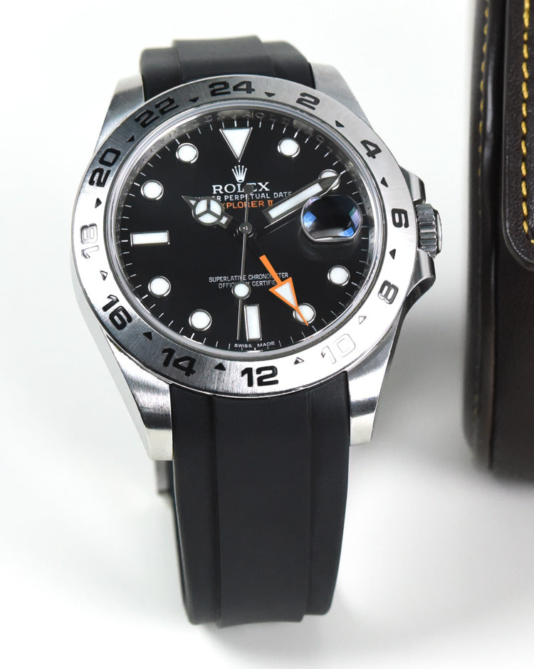 rolex explorer ii with rubber strap