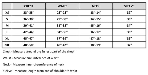 Eco hoody size chart image. Reader friendly version at bottom of page