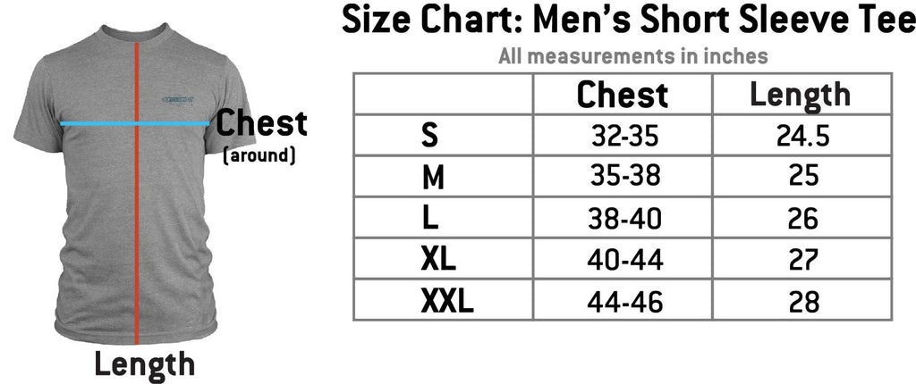 Men's Tee Size Chart – RepYourWater