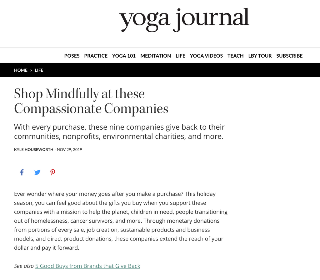 Free + True Skincare featured in Yoga Journal - Shop Mindfully at these Compassionate Companies