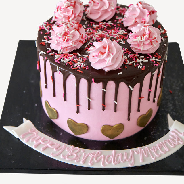 de Persona responsable Arrepentimiento Online Cake Order - Pink & Gold Drip Cake #6Drip – Michael Angelo's