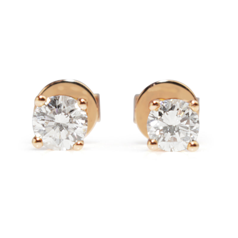 Polar Fire 9ct Gold Diamond Stud Earrings - 17pts per pair - D5543