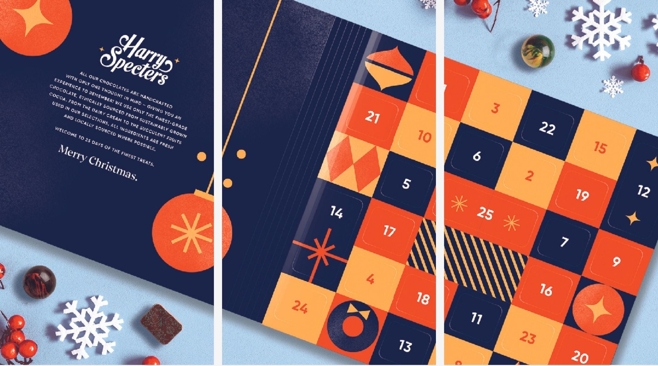 A luxury chocolate advent calendar with numbered doors counting down to Christmas