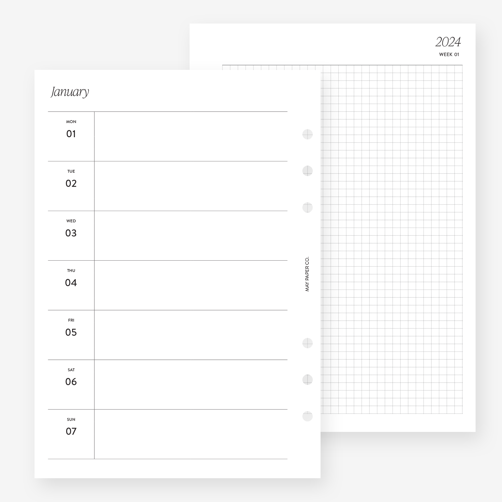 2024 WEEKLY Planner Insert Dated WO2P with Tracker