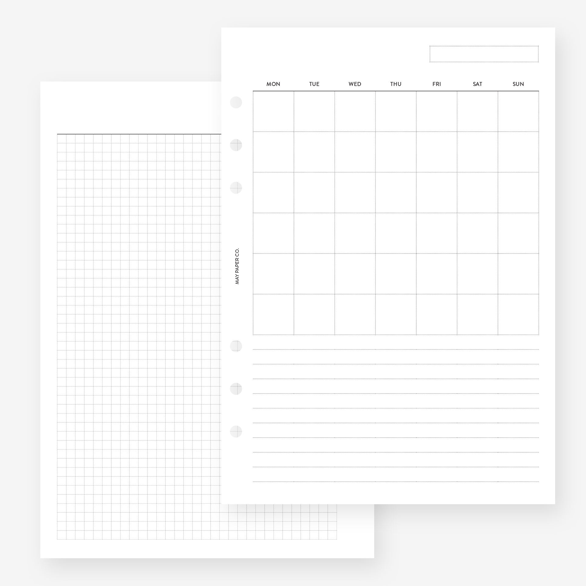 2024 MO1P Month On One Page Dated Planner Insert Refill, MAY PAPER CO.