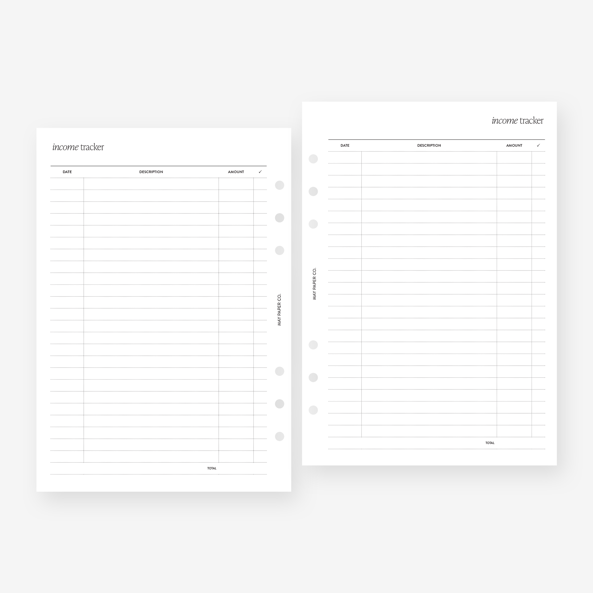 Undated Weekly NO.01 Vertical Hourly Planner Insert