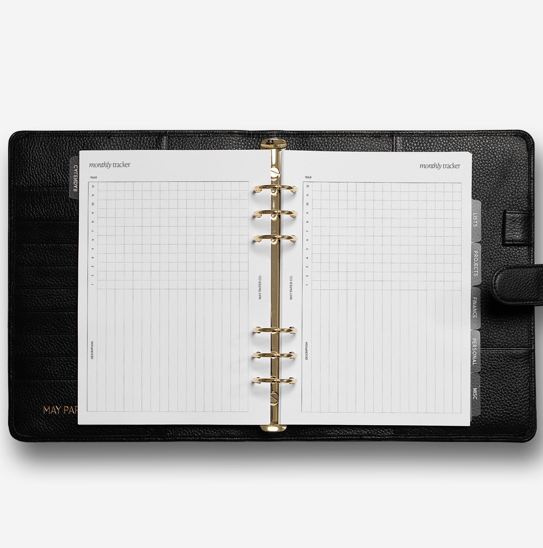 Weekly and monthly Planner Refill for Agenda MM, 6 rings A6 agenda