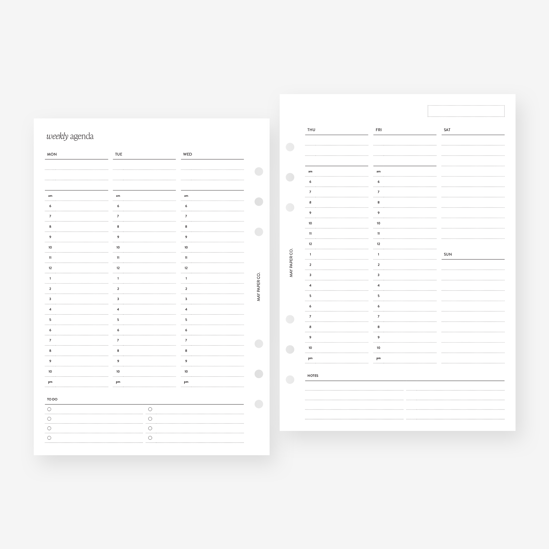 2024 MO1P Month On One Page Dated Planner Insert Refill