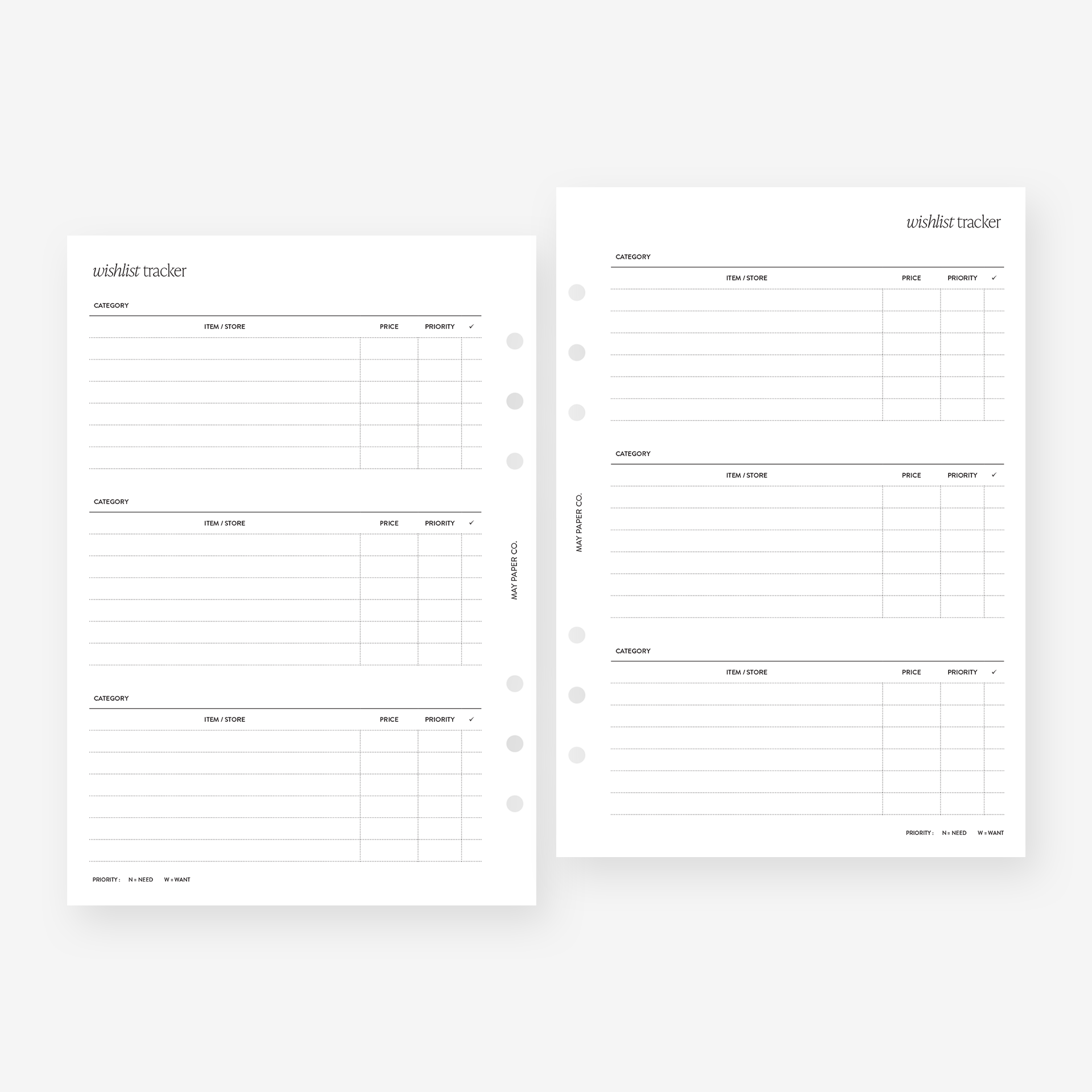 Meeting Notes Planner Inserts