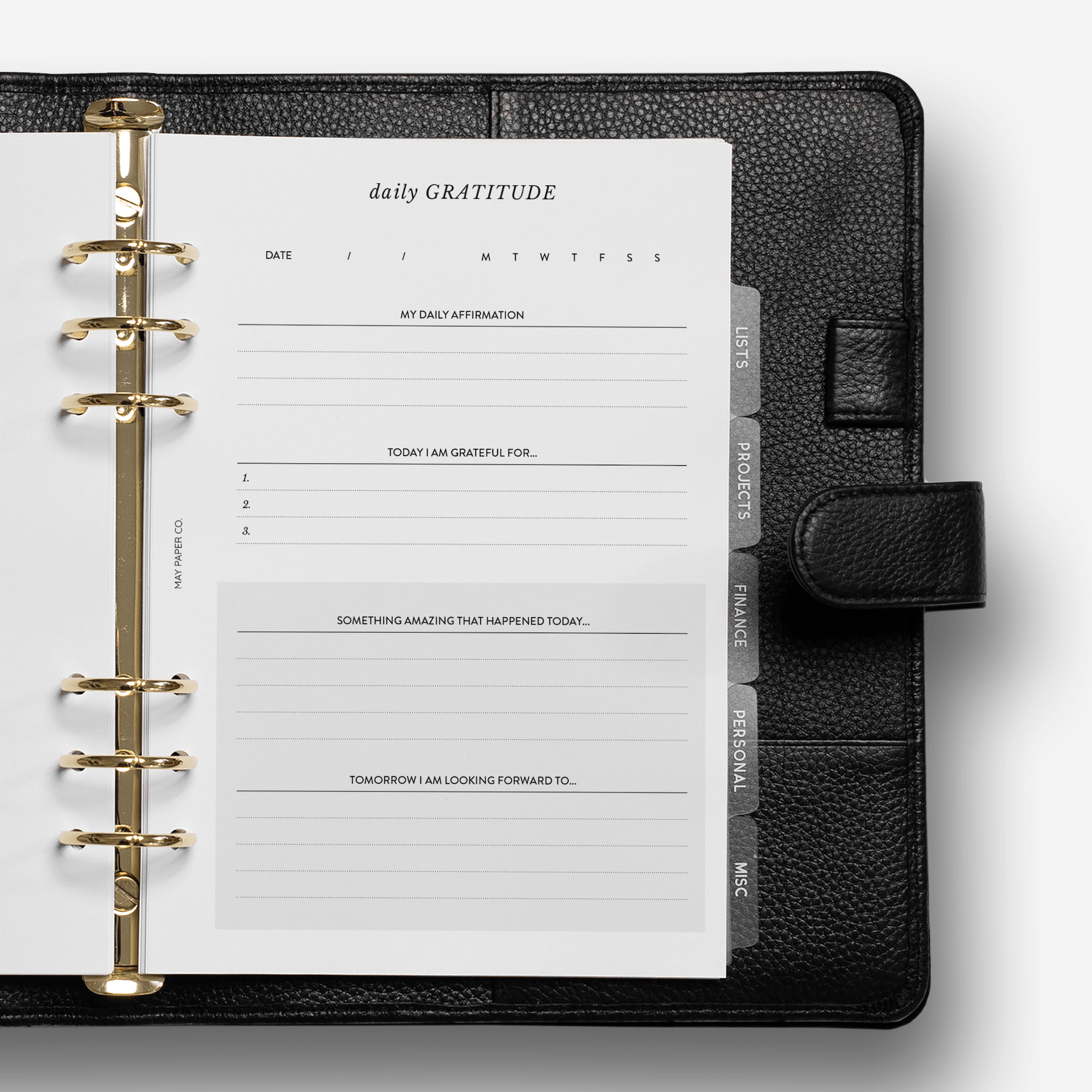 Plannning Routine Vellum Dashboard for A5 Half Letter 