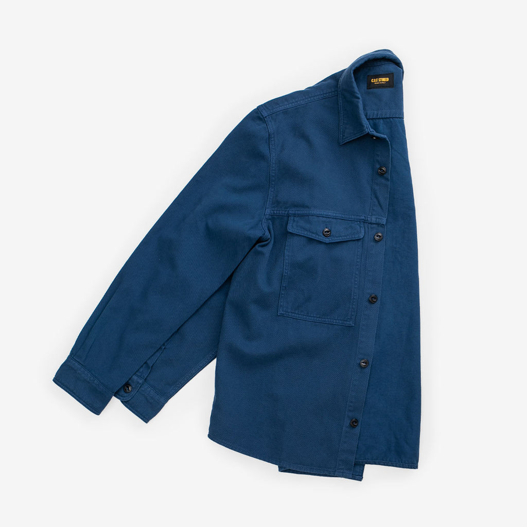 C.O.F. Studios Shacket Brushed Twill French Blue