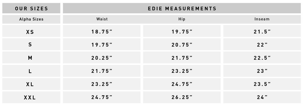 Edie Garment Measurements – Bridge & Burn