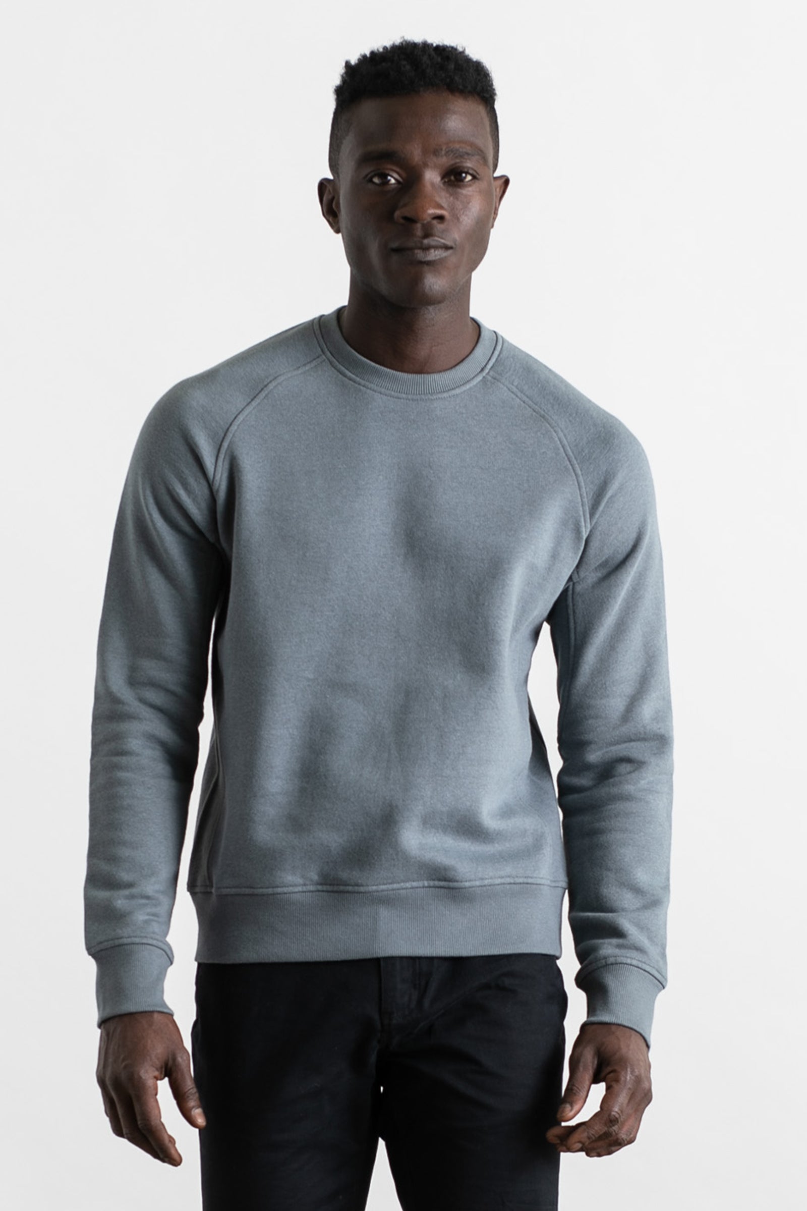 Cotton Crew Neck Jumper - Dark Olive