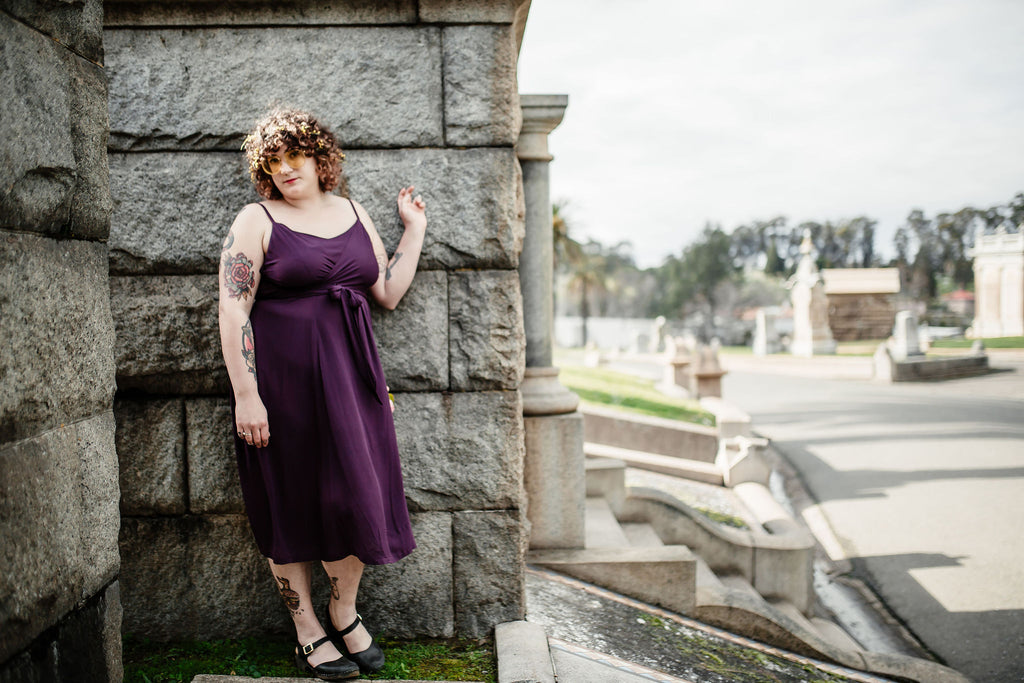 plus size purple dress filed day 