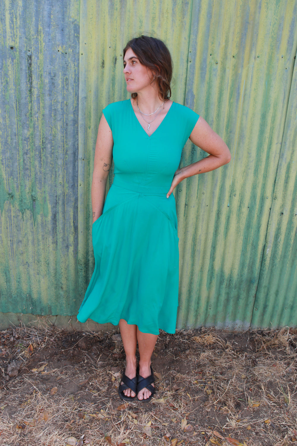 Xena Dress In Teal Challis – Field Day