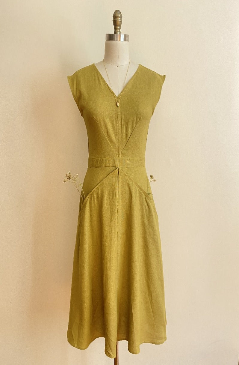 Xena Dress in Marigold Linen