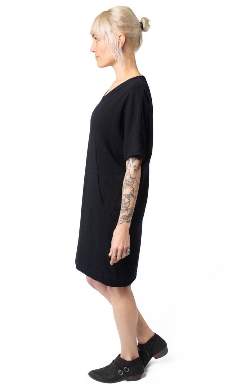 Cocoon Dress in Black Crepe – Field Day