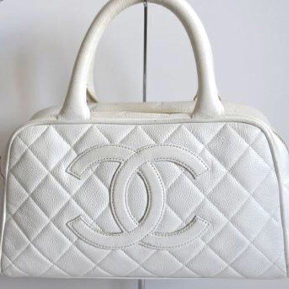 chanel white tote bag