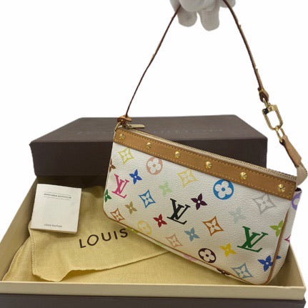 Louis Vuitton White Monogram Multicolore Pochette Accessoires Louis Vuitton