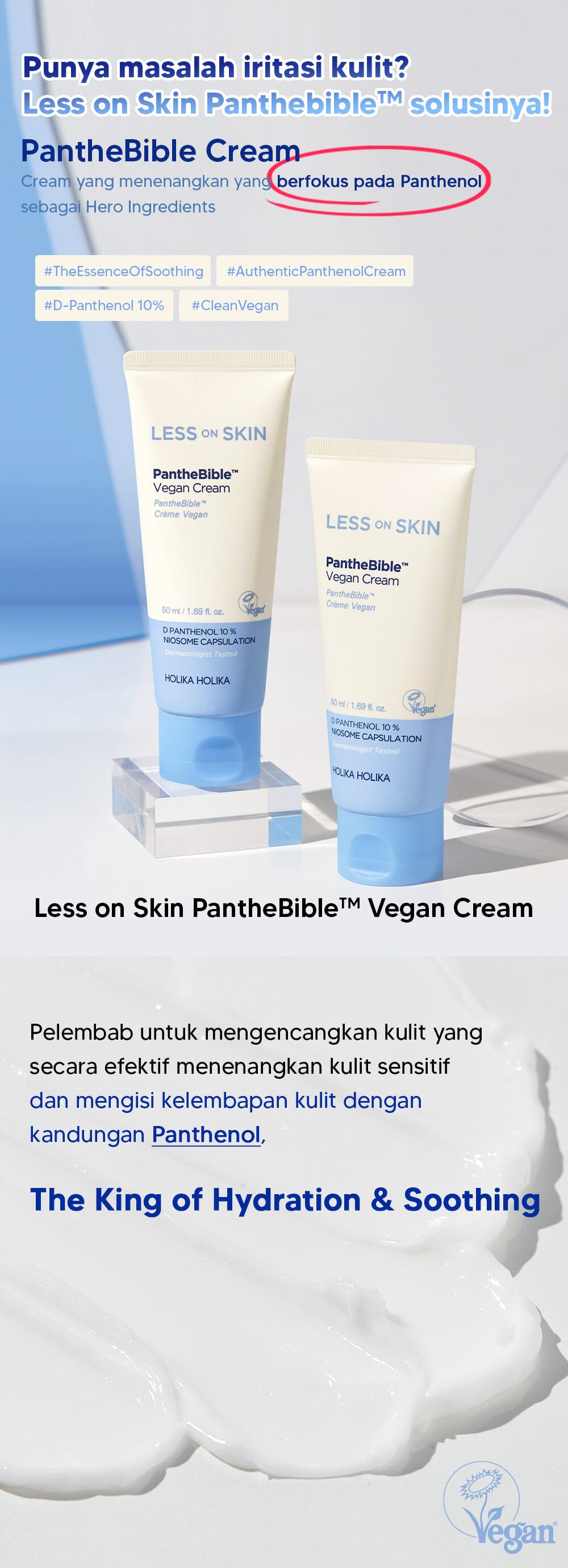 Less on Skin PantheBible Vegan Cream | Skin Barrier Moisturizer