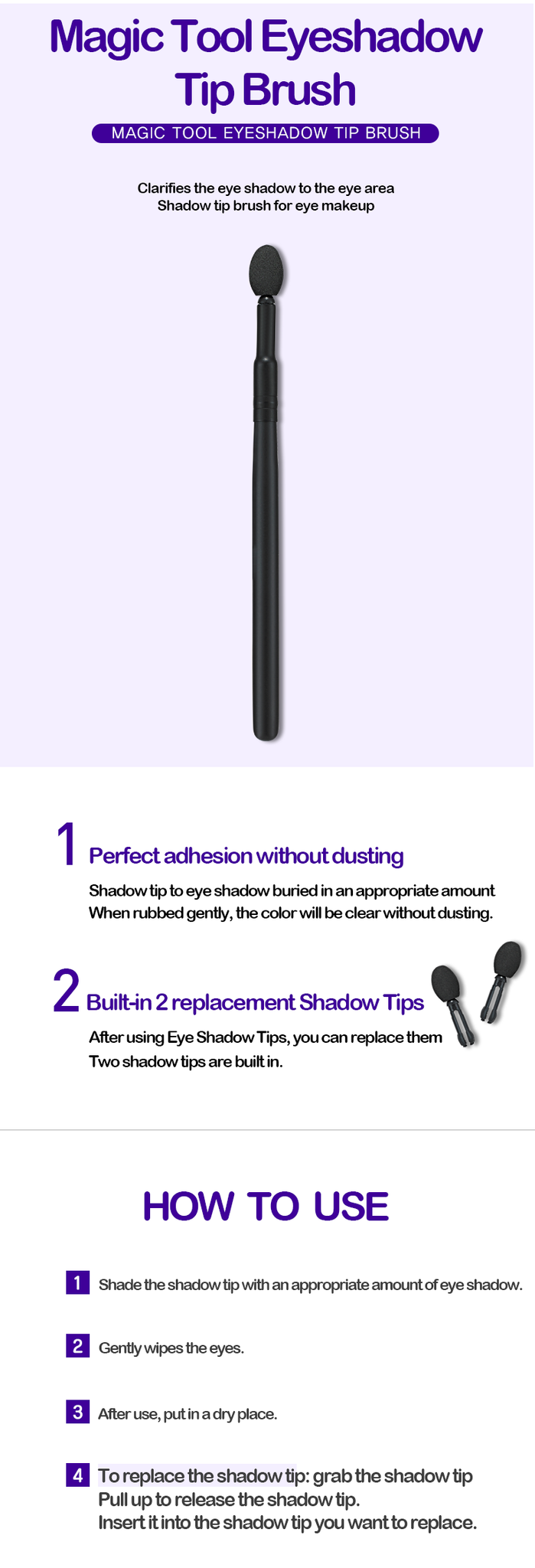 Kuas Eyeshadow | Magic Tool Eyeshadow Tip Brush