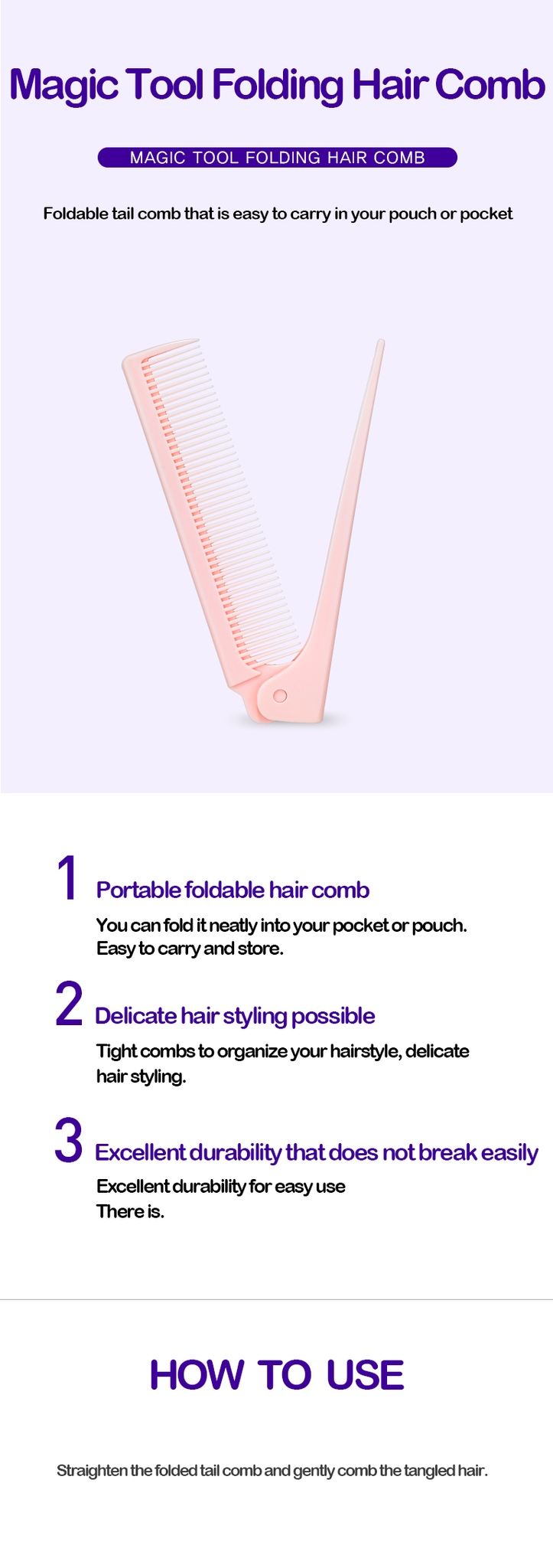Sisir Lipat | Magic Tool Folding Hair Comb